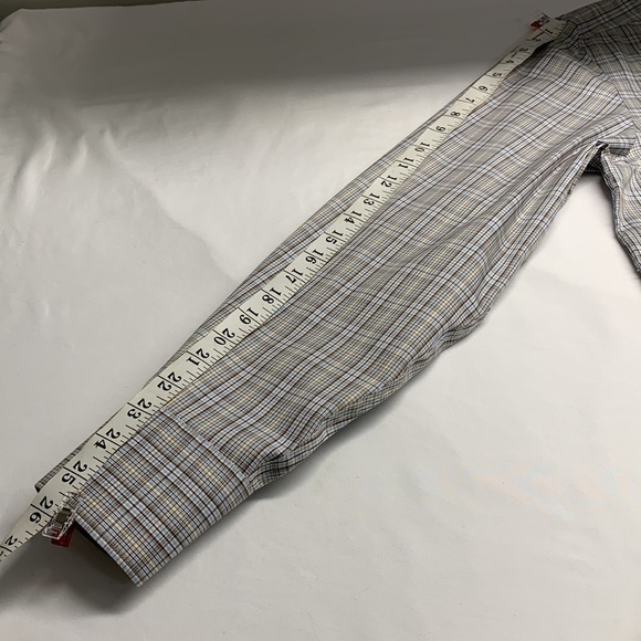 Eddie Bauer Long Sleeve Button Shirt Wrinkle Resistant Plaid Blue/Brown Medium - Picture 11 of 11